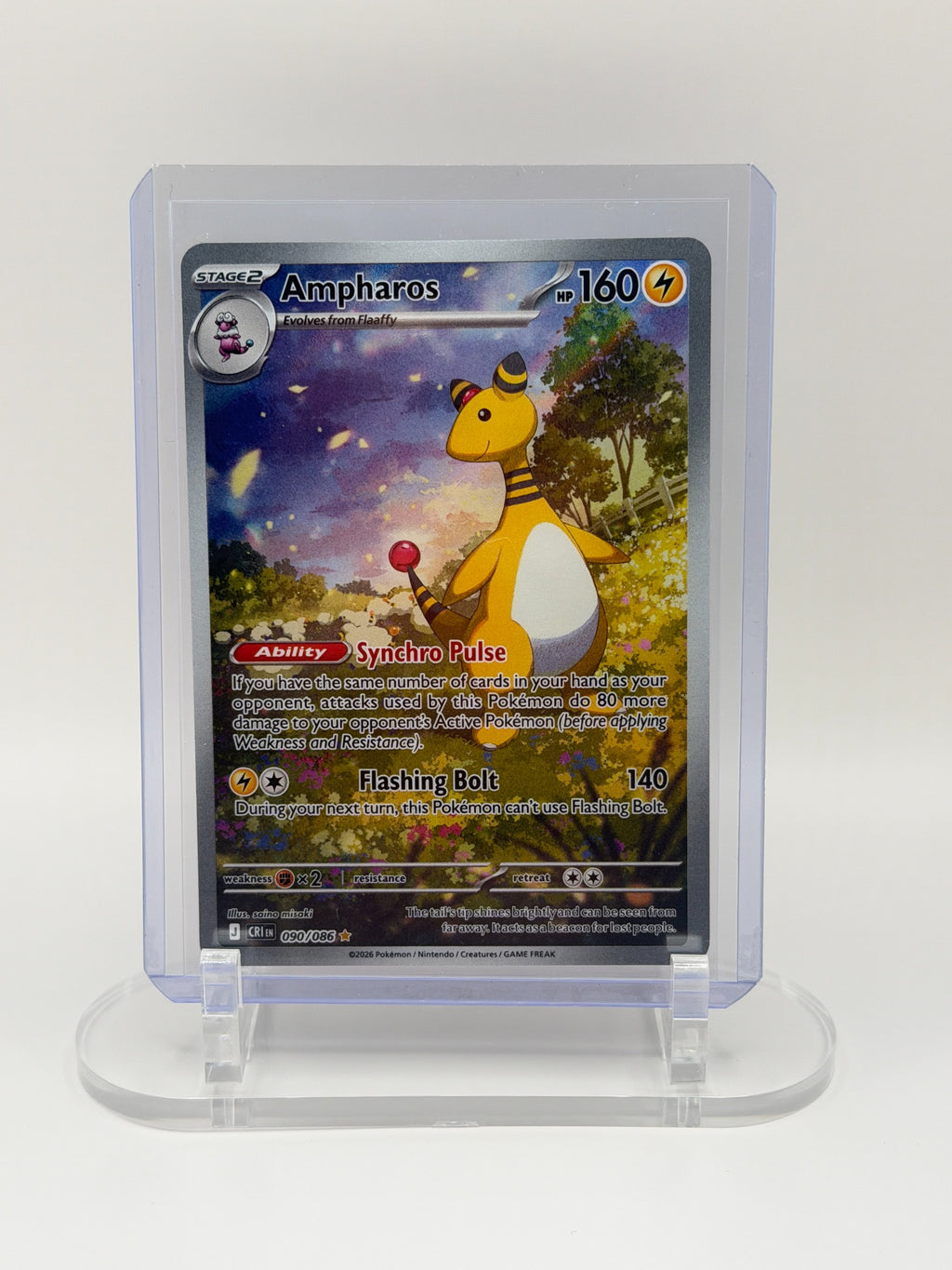 Ampharos 090/086 Illustration Rare Chaos Rising Pokémon card front