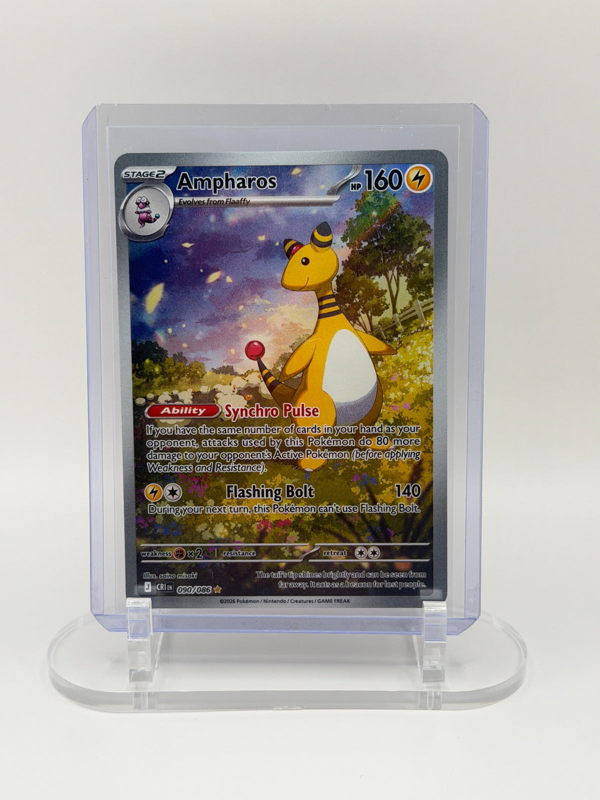 Ampharos 090/086 Illustration Rare Chaos Rising Pokémon card front