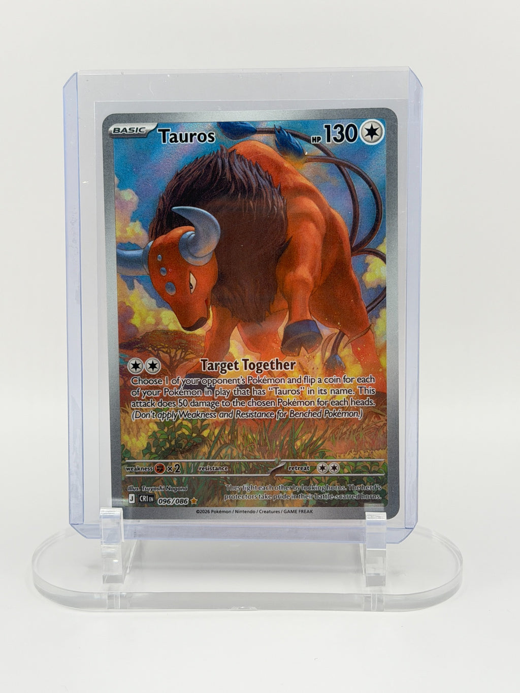 Tauros 096/086 Illustration Rare Chaos Rising Pokémon card front