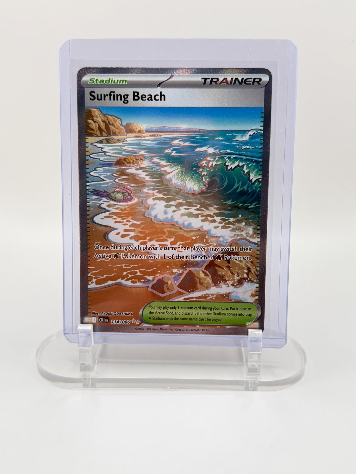 Surfing Beach 114/086 Ultra Rare Chaos Rising Pokémon card front